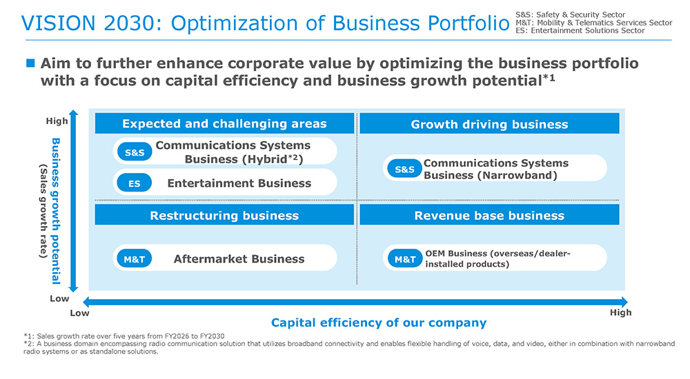 VISION 2030: Optimization of Business Portfolio