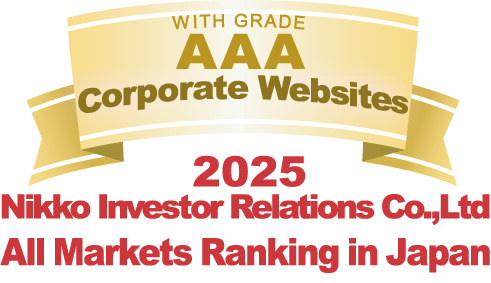 WITH GRADE AAA Corporate Websites 2025 Nikko Investor Relations Co.,Ltd. Ranking in all listed companies in Japan