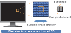 Pixel structure on a monochrome LCD